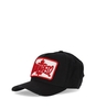 CAPPELLO DA BASEBALL D2 PATCH NERO ROSSO DSQUARED2