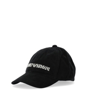 CAPPELLO DA BASEBALL NERO CON LOGO BIANCO EMPORIO ARMANI