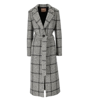 CAPPOTTO CON CINTURA CHECK GRIGIO TWINSET