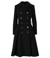 CAPPOTTO DOPPIOPETTO CON BOTTONI NERO ELISABETTA FRANCHI