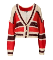 CARDIGAN A RIGHE ROSSO GANNI