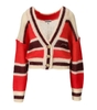 CARDIGAN A RIGHE ROSSO GANNI