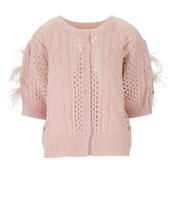 CARDIGAN CON PIUME ROSA TWINSET