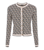 CARDIGAN IN MAGLIA BURRO NERO ELISABETTA FRANCHI