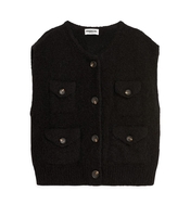 CARDIGAN SMANICATO CHINTZ NERO ESSENTIEL ANTWERP