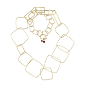 COLLANA GEOMETRIC OTTONE E PIETRE ÀLMALA