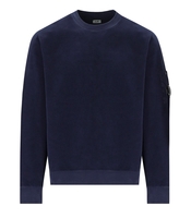 C.P. COMPANY BRUSHED DIAGONAL FLEECE BLUES SWEATSHIRT