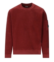 C.P. COMPANY BRUSHED DIAGONAL FLEECE KETCHUP SWEATSHIRT