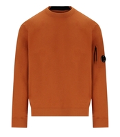 C.P. COMPANY DIAGONAL RAISED FLEECE BOMBAY BROWN SWEATSHIRT
