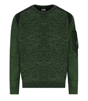C.P. COMPANY MÉLANGE-GRÜNER RUNDHALSPULLOVER