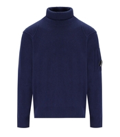C.P.COMPANY ESTATE BLUE TURTLENECK SWEATER