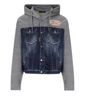 DSQUARED2 HYBRID MELANGE GREY DENIM JACKET