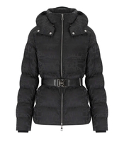 ELISABETTA FRANCHI BLACK BELTED PADDED JACKET