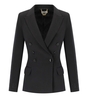 ELISABETTA FRANCHI BLACK CREPE DOUBLE-BREASTED JACKET