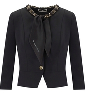 ELISABETTA FRANCHI BLACK JAS MET KETTING FOULARD SJAAL