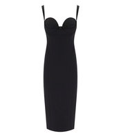 ELISABETTA FRANCHI BLACK SHEATH DRESS WITH BOW