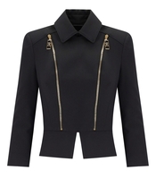 ELISABETTA FRANCHI BLACK ZIPPED JACKET