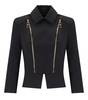 ELISABETTA FRANCHI BLACK ZIPPED JACKET