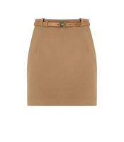 ELISABETTA FRANCHI CAMEL BELTED SKIRT