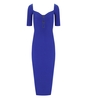 ELISABETTA FRANCHI INDIGO BLUE KNITTED MIDI DRESS