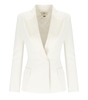 ELISABETTA FRANCHI IVORY SATIN LAPEL JACKET