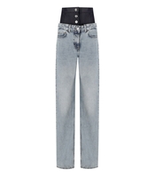 ELISABETTA FRANCHI LIGHT BLUE JEANS WITH KORSET