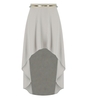 ELISABETTA FRANCHI PEARL GREY ASYMMETRIC SKIRT WITH BELT