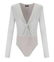 ELISABETTA FRANCHI SILVER LUREX BODYSUIT