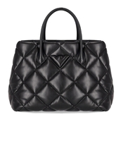 EMPORIO ARMANI BLACK LARGE QUILTED HANDBAG