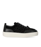 EMPORIO ARMANI BLACK MONOGRAM SNEAKER
