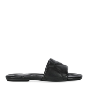 EMPORIO ARMANI BLACK QUILTED FLAT SANDAL
