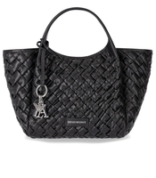 EMPORIO ARMANI BLACK WOVEN HANDBAG