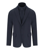 EMPORIO ARMANI BLUE NAVY HIGH-NECK JACKET