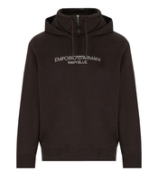 EMPORIO ARMANI BROWN LOGOED HOODIE