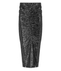 ESSENTIEL ANTWERP ESPARKLING BLACK AND SILVER MIDI SKIRT