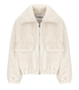ESSENTIEL ANTWERP GENZ WHITE FAUX FUR BOMBER JACKET