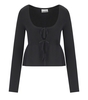 GANNI BLACK CARDIGAN WITH LACES