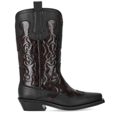 GANNI BLACK REPTILE EFFECT TEXAN BOOT