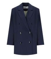 GANNI BLUE OVERSIZE DOUBLE BREASTED BLAZER