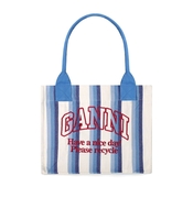 GANNI BLUE STRIPED TOTE BAG