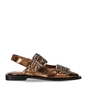 GANNI BRONZE SLINGBACK BALLET FLAT SHOE WITH BUCKLES