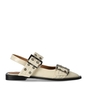 GANNI CREME SLINGBACK BALLERINA MIT SCHNALLEN