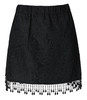 GANNI JACQUARD SCHWARZER ROCK MIT PERLEN