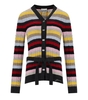 GANNI MULTICOLOR STRIPED CARDIGAN WITH BELT