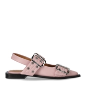 GANNI PINK SLINGBACK BALLET FLAT SHOE WITH BUCKLES