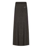 GANNI SILVER SKIRT WITH LOGO