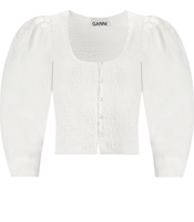 GANNI WHITE SMOCK BLOUSE