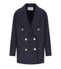 HARRIS WHARF LONDON BLUE DOUBLE-BREASTED COAT