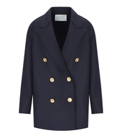HARRIS WHARF LONDON BLUE DOUBLE-BREASTED COAT