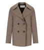 HARRIS WHARF LONDON TAUPE DOUBLE-BREASTED CABAN 